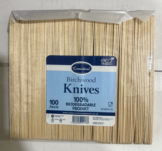 COUTEAUX EN BOIS DE BOULEAU ESSENTIELS paq/100