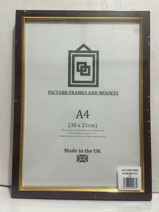 ROME BROWN A4 30x21cm PICTURE FRAME