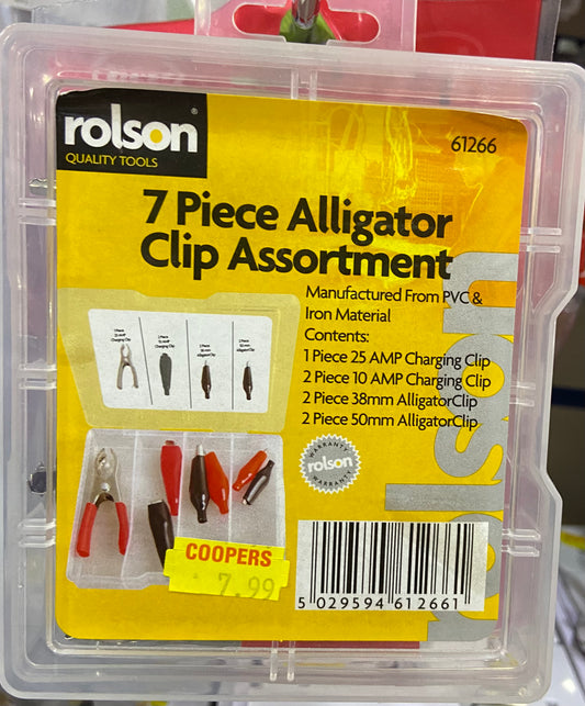 ROLSON 7 PIECE ALLIGATOR CLIP ASSORTMENT