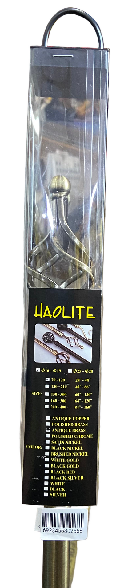 Tringle à rideaux métallique Adorn, coloris bronze antique, extensible, longueur 70-120cm