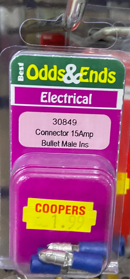 CONNECTEUR MÂLE BALLE 15 AMP ISOLÉ