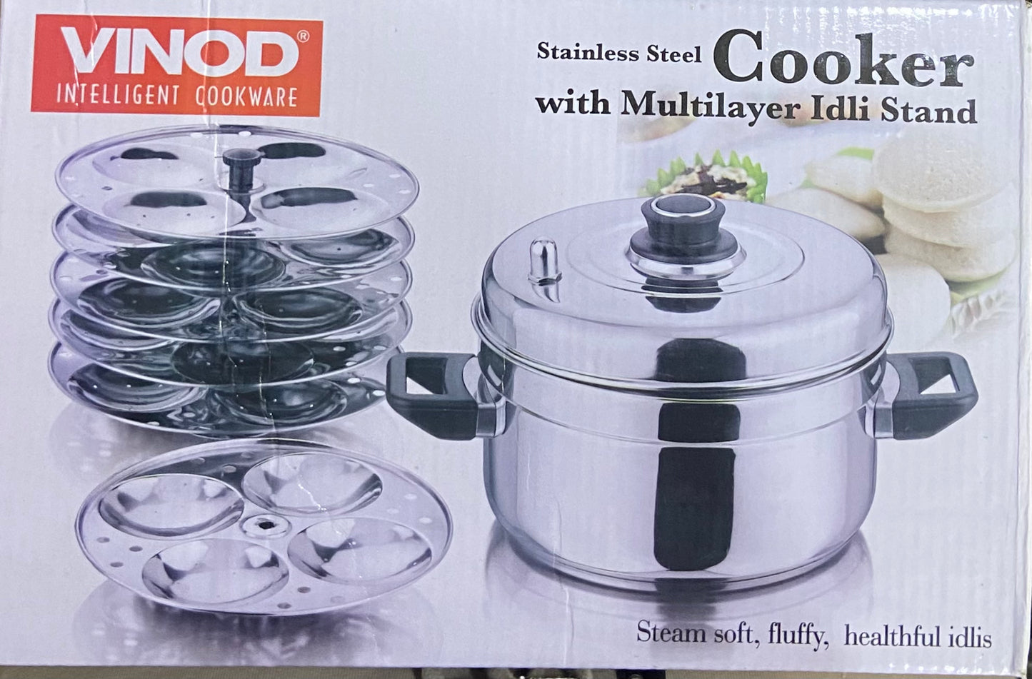 CUISEUR EN ACIER INOXYDABLE AVEC SUPPORT IDLI MULTICOUCHES