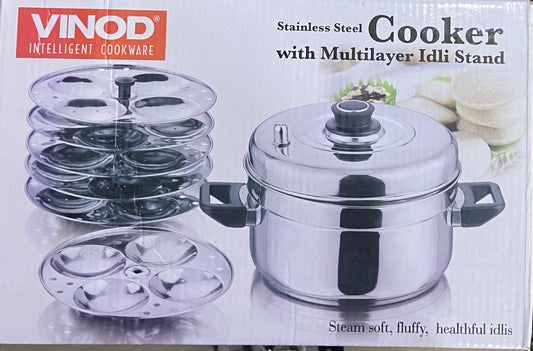 CUISEUR EN ACIER INOXYDABLE AVEC SUPPORT IDLI MULTICOUCHES