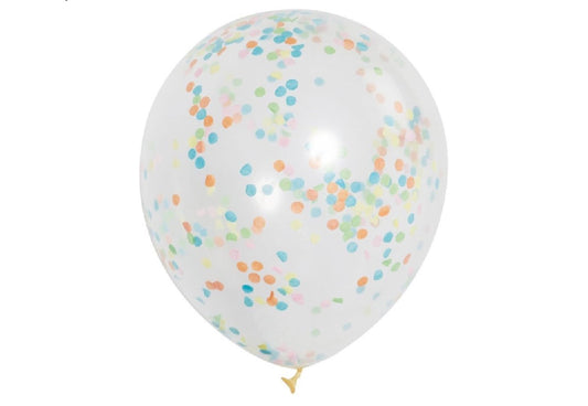 Ballons transparents biodégradables de 30 cm multicolores uniques - paquet de 6