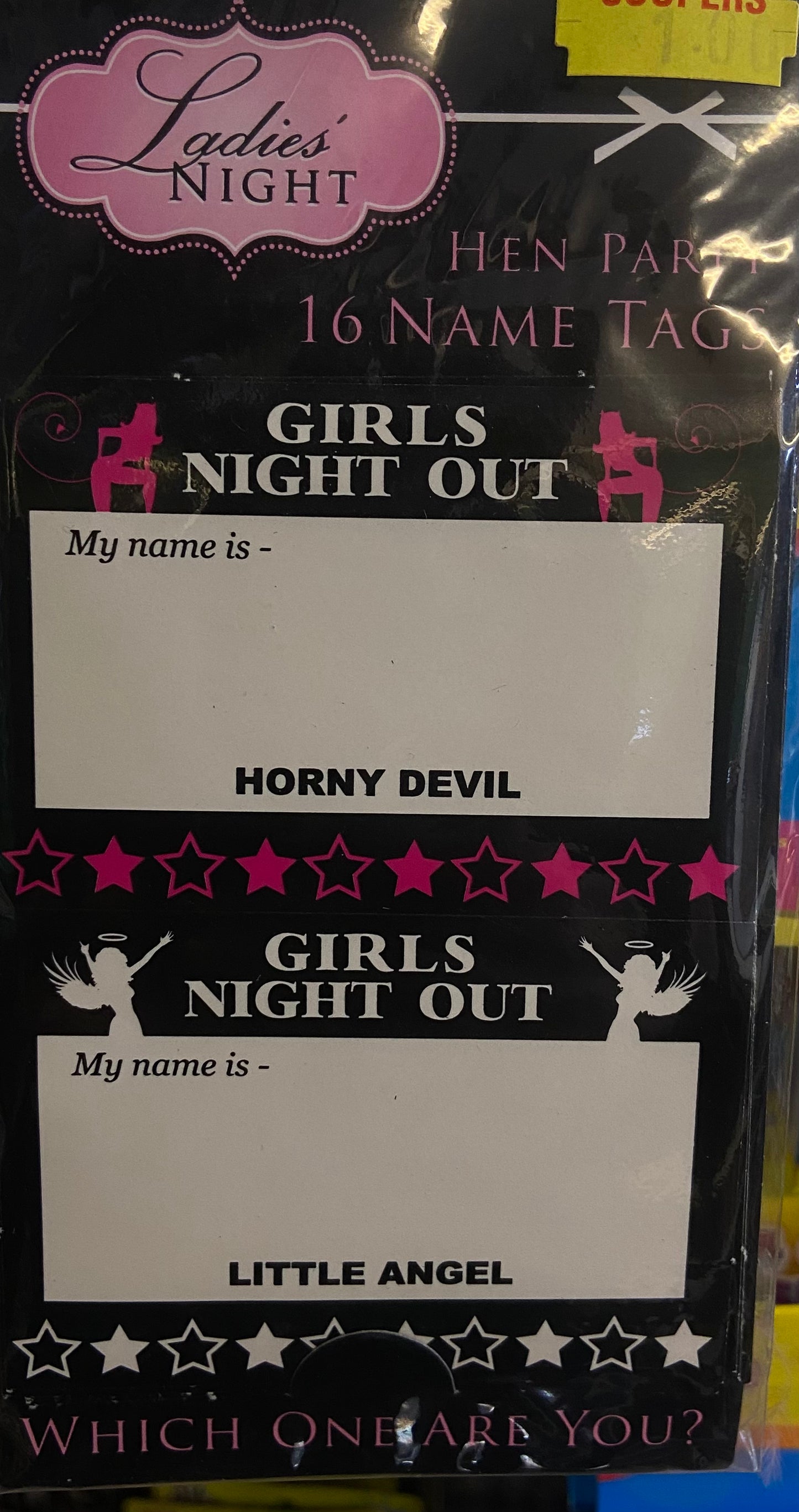 LADIES NIGHT PARTY NAME TAGS