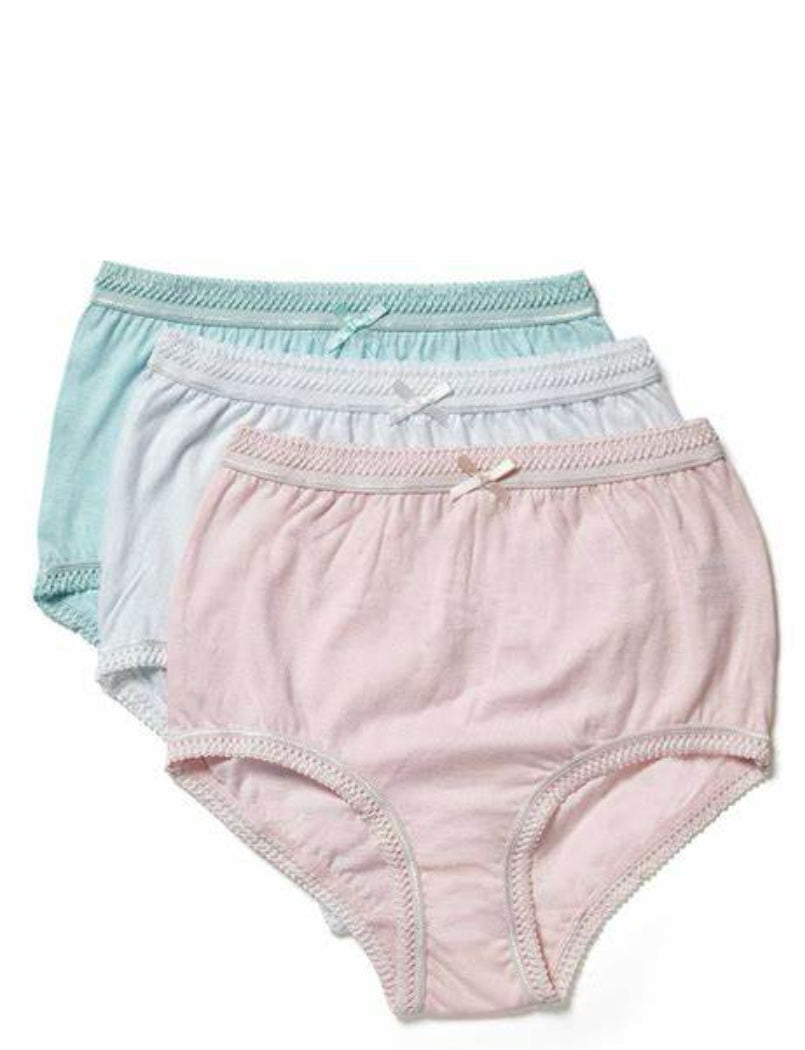 Ladies 3 Pack Full Briefs in Polybag, (Pastels) 24-26