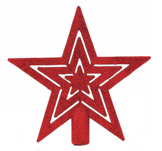 Cime d'arbre étincelante rouge - Décoration de Noël