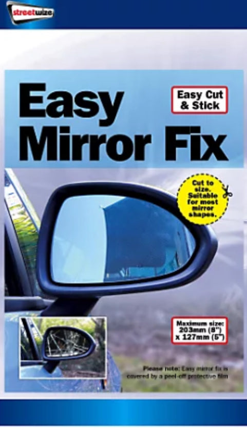 Streetwize Easy Mirror Fix Kit Grande Taille à Découper Rétroviseur Adhésif Brisé