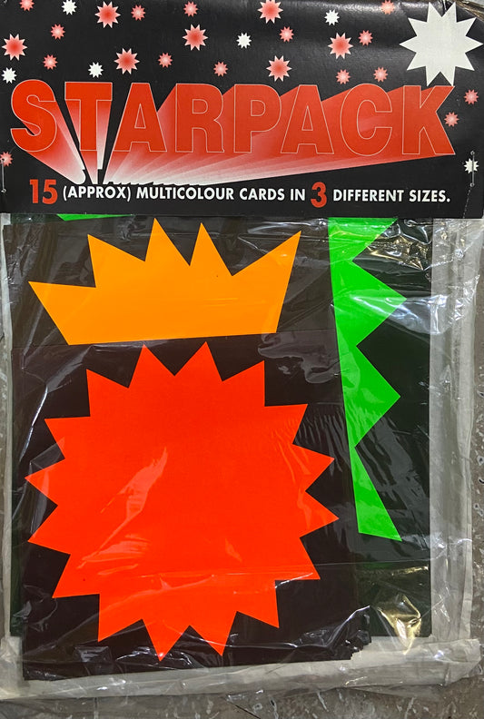STARPACK 15 MULTICOLOUR CARDS IN 3 DIFFERENT SIZES