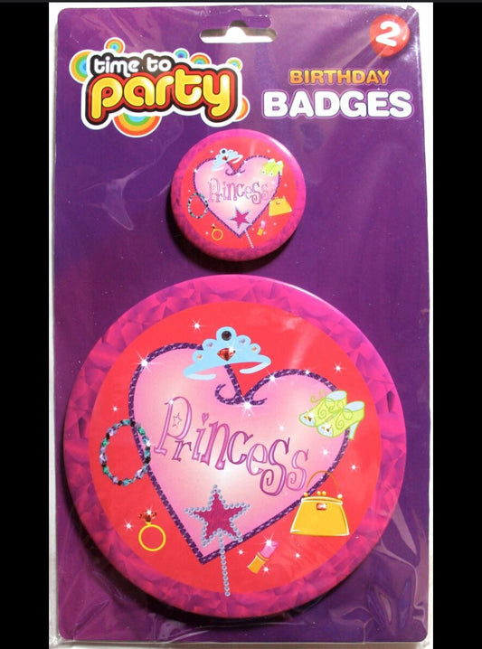 BADGES D'ANNIVERSAIRE PRINCESSE