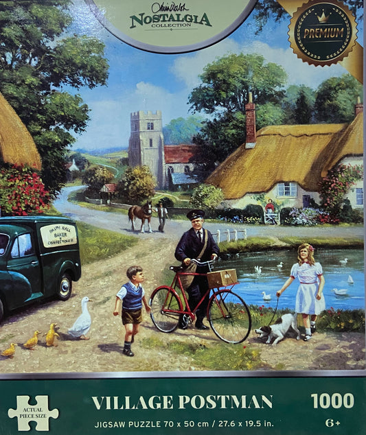 PUZZLE LE FACTEUR DU VILLAGE NOSTALGIQUE 70x50cm
