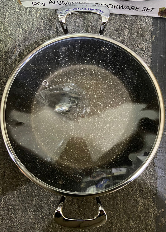 CASSEROLE EN ALUMINIUM PEU PROFONDE 24cm 3,0L EFFET GRANIT