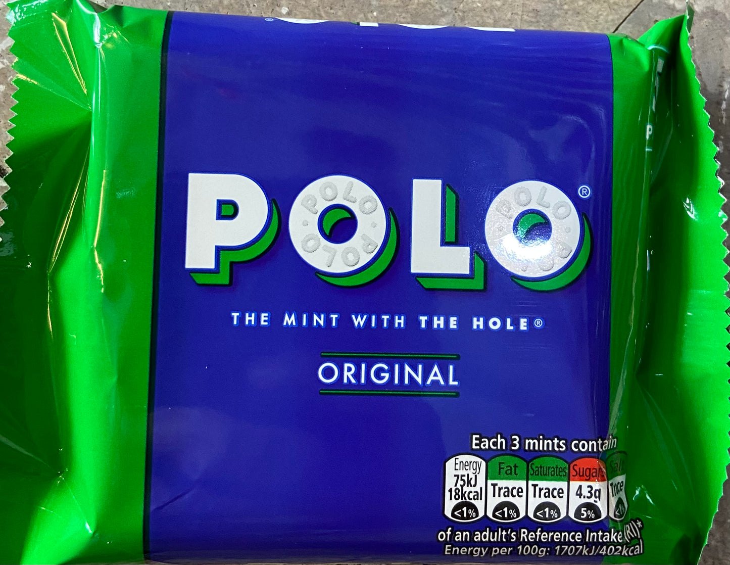 POLO MENTHE AVEC TROU ORIGINAL 5 PAQUETS