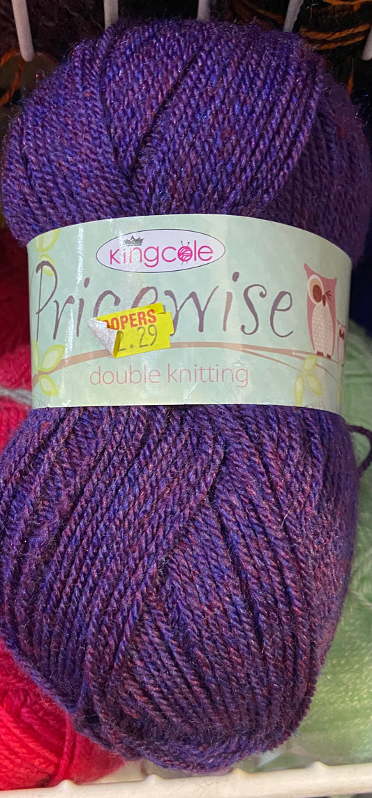 KING COLE PRICEWISE HEATHER WOOL 100g