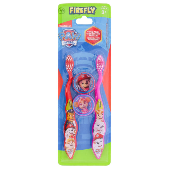 PAW PATROL TOOTH BRUSH WITH TWIN TRAVEL CAPS