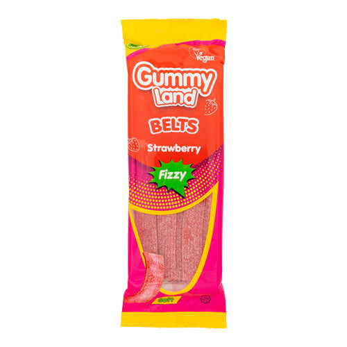 Gummy Land Strawberry Fizzy Belts 150g