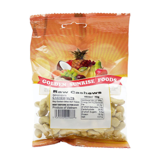 NOIX DE CAJOU BRUTES GOLDEN SUNRISE FOODS 70g