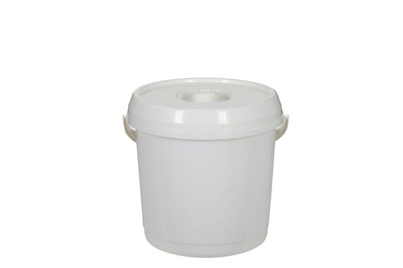 SEAU 14 LITRES + COUVERCLE - CRÈME