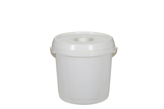 SEAU 14 LITRES + COUVERCLE - CRÈME