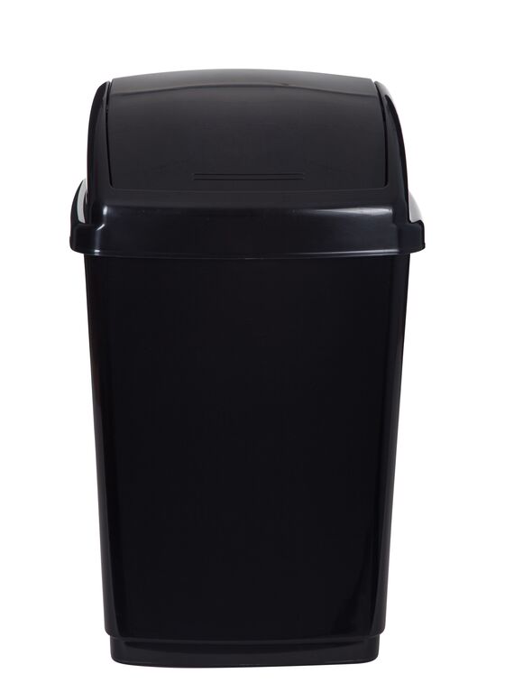 50L Large Swing Top Bin - Black