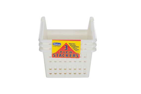18CM STACKING BASKET SET OF 3 CREAM