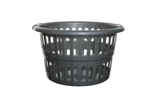 PANIER À LINGE ROND ARGENTÉ 48 CM