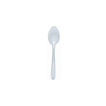 Essential Heavy Duty Disposable Plastic Tea Spoons (Pack Of 50) Clear