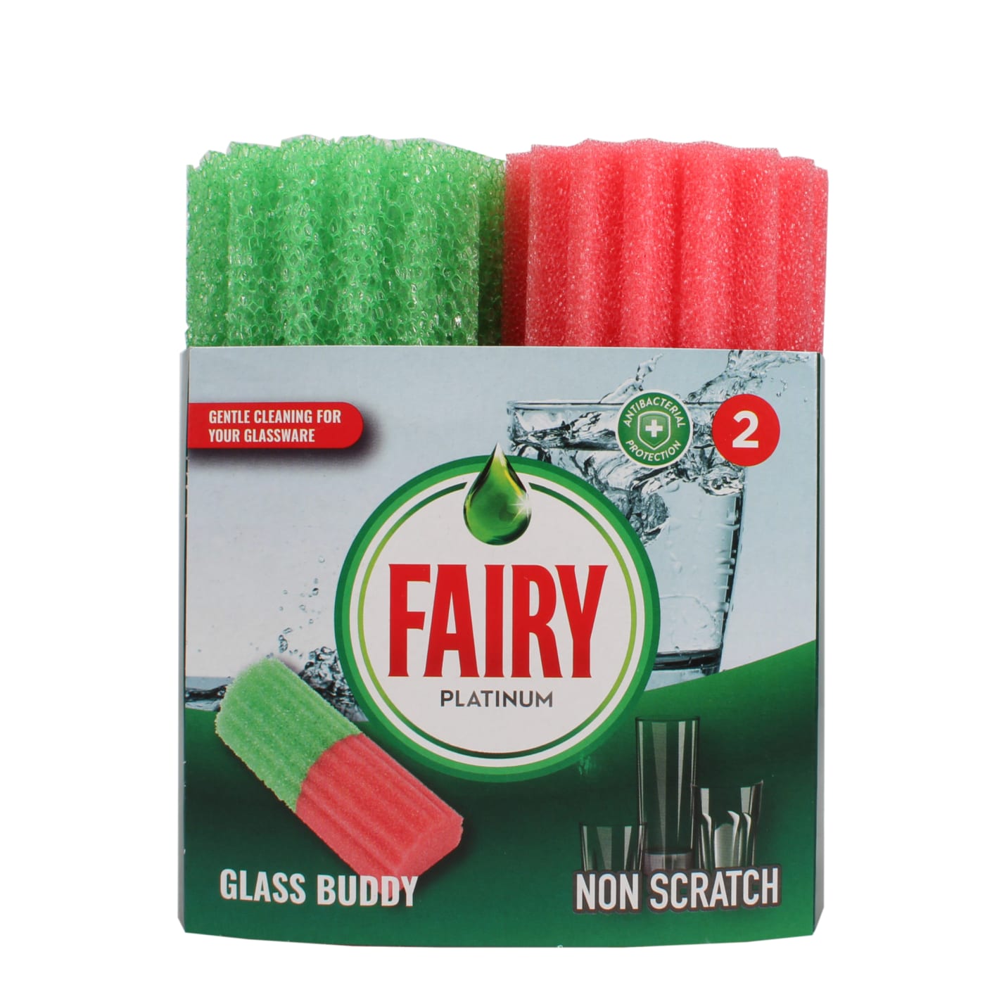 FAIRY PLATINUM GLASSWARE SPONGE 2PK