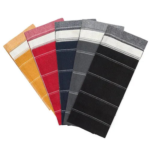 Le Chateau Waffle Pack Of 3 Tea Towels Black