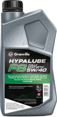 Hypalube Fully Synthetic 1L Engine Oil FS 5W/40