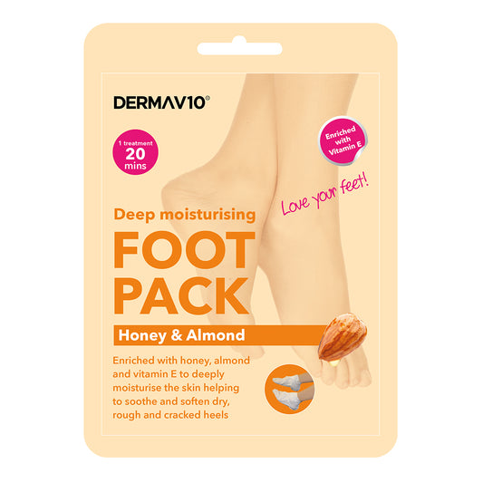 HP Derma V10 Moisturising Foot Pack Honey & Almond