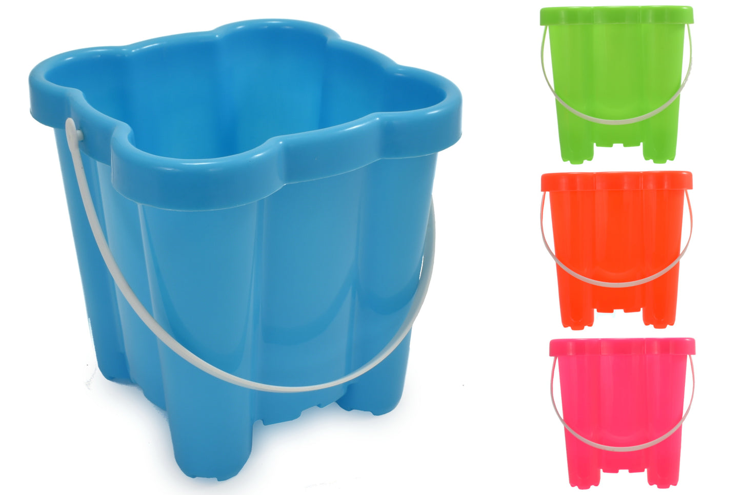 Seau Château Néon Carré en Plastique 6,5" / 16cm - Jouet de Plage Amusant et Fonctionnel pour Enfants