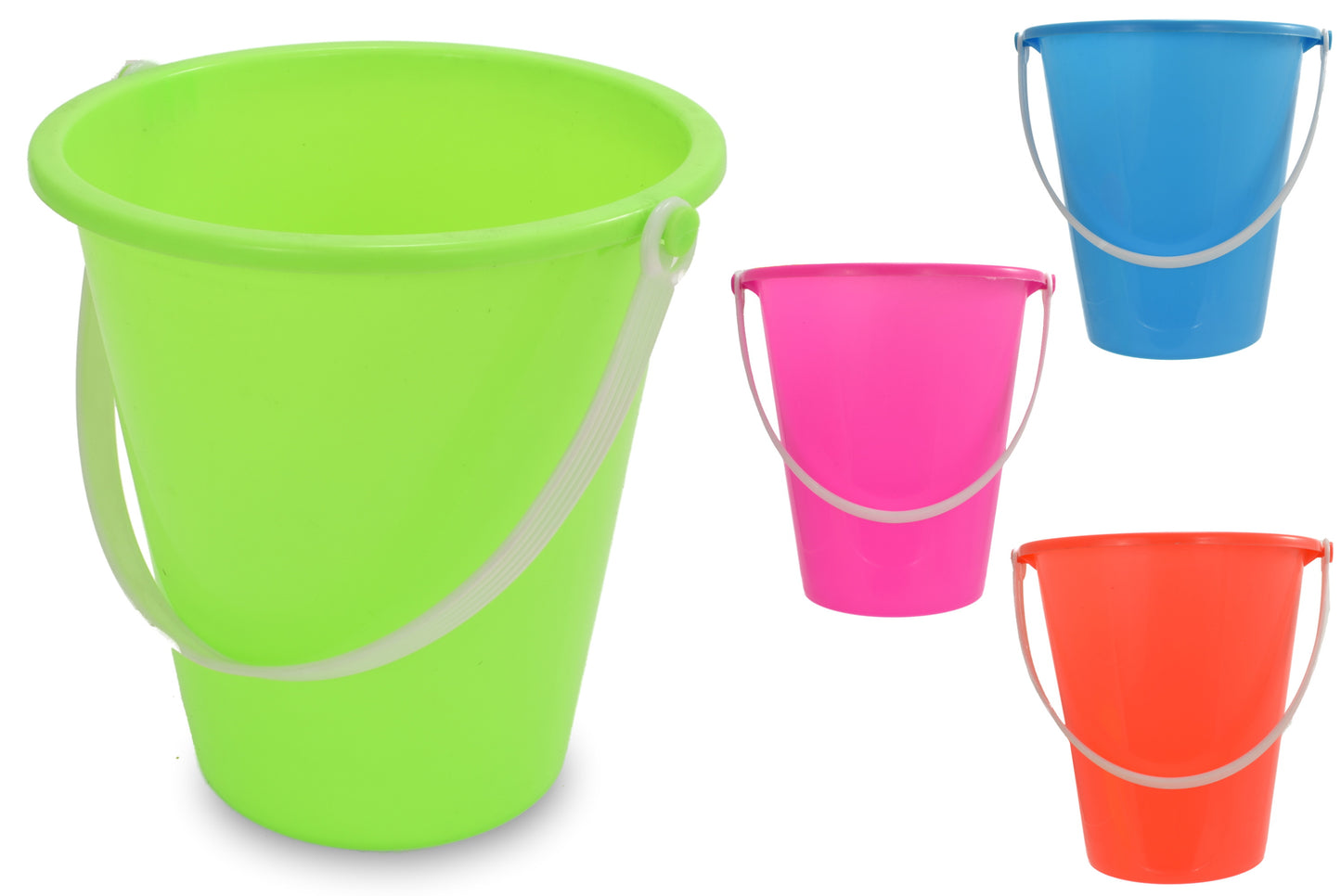 5"/12.5cm Round Neon Colour Buckets (4 Assorted) - Brighten