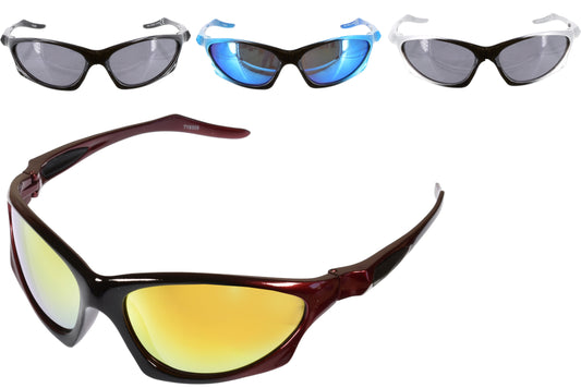 Stylish Adult Plastic Wrap Sunglasses - 4 Assorted Colors Trendy Eyewear for Men and Women