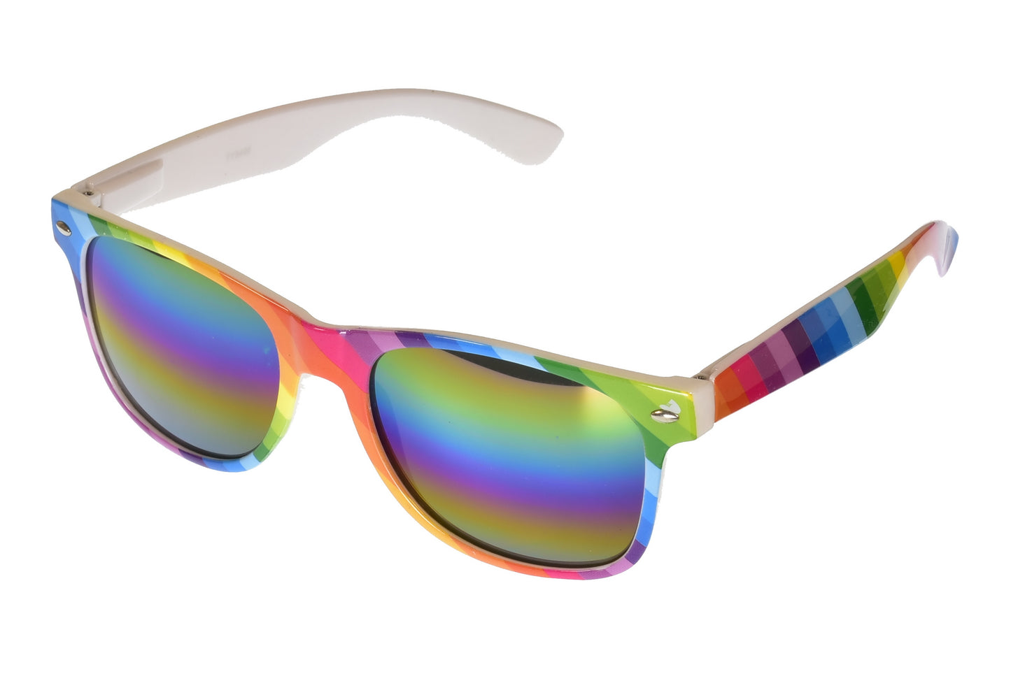 Unisex Plastic Rainbow Frame Wayfarer Sunglasses - Stylish Eye Protection for All Genders