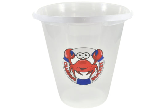 Seau à Crabe Transparent avec Imprimé 9" / 23cm - Parfait pour les Aventures de Pêche au Crabe !