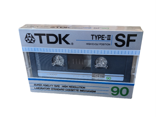 TDK SF-90 CASSETTE VINTAGE. TYPE II. CHROME. 70 uS. NEUVE SOUS BLISTER. PARFAIT ÉTAT.