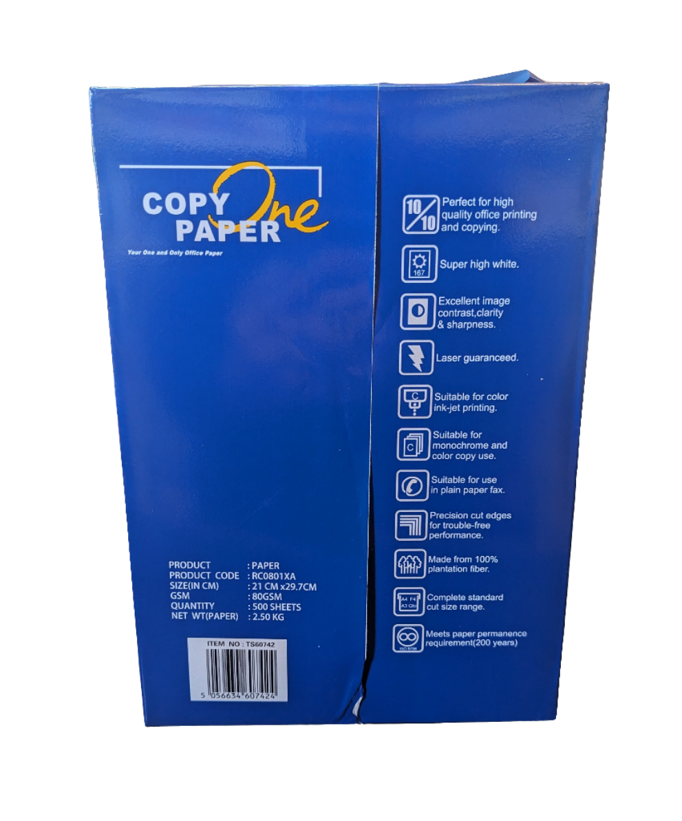 Une ramette de papier A4 80 g/m² de 500 feuilles