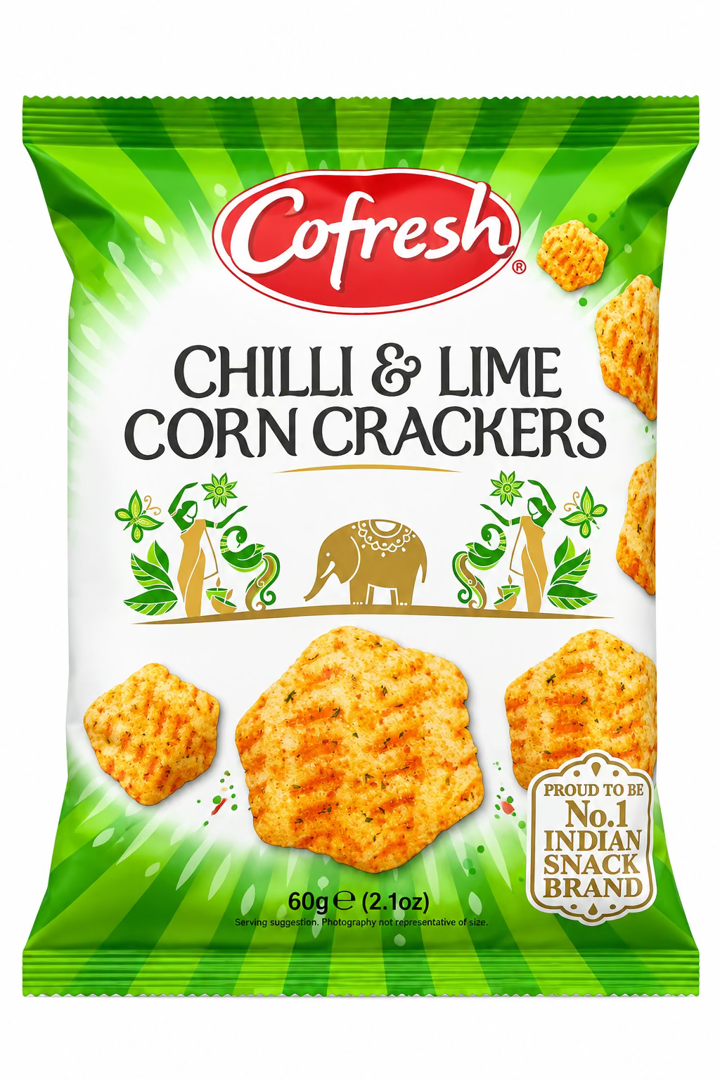 COFRESH CHILLI & LIME CORN CRACKERS 60g