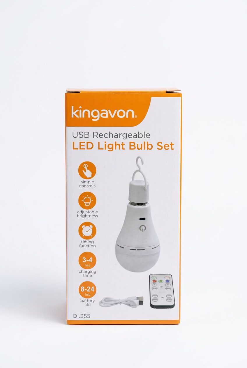 KINGAVON USB RECHARGEABLE LED LIGHT BULB SET
