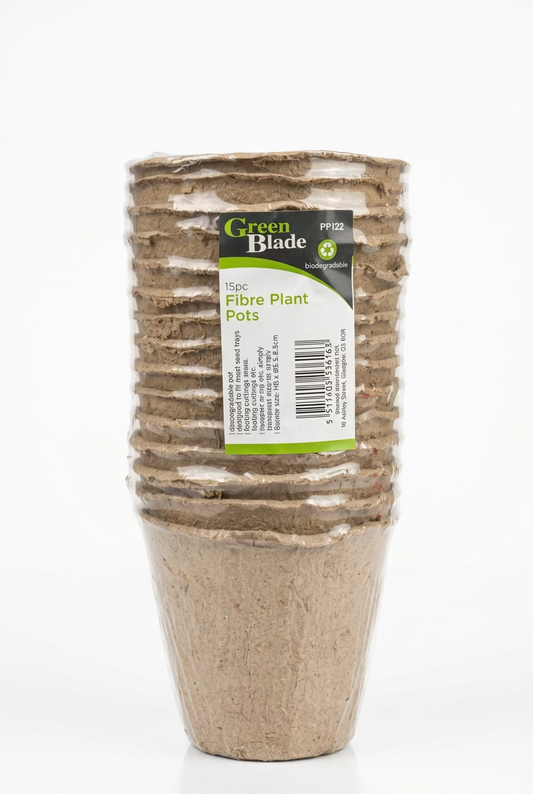 GREEN BLADE 15pc FIBRE PLANT POTS