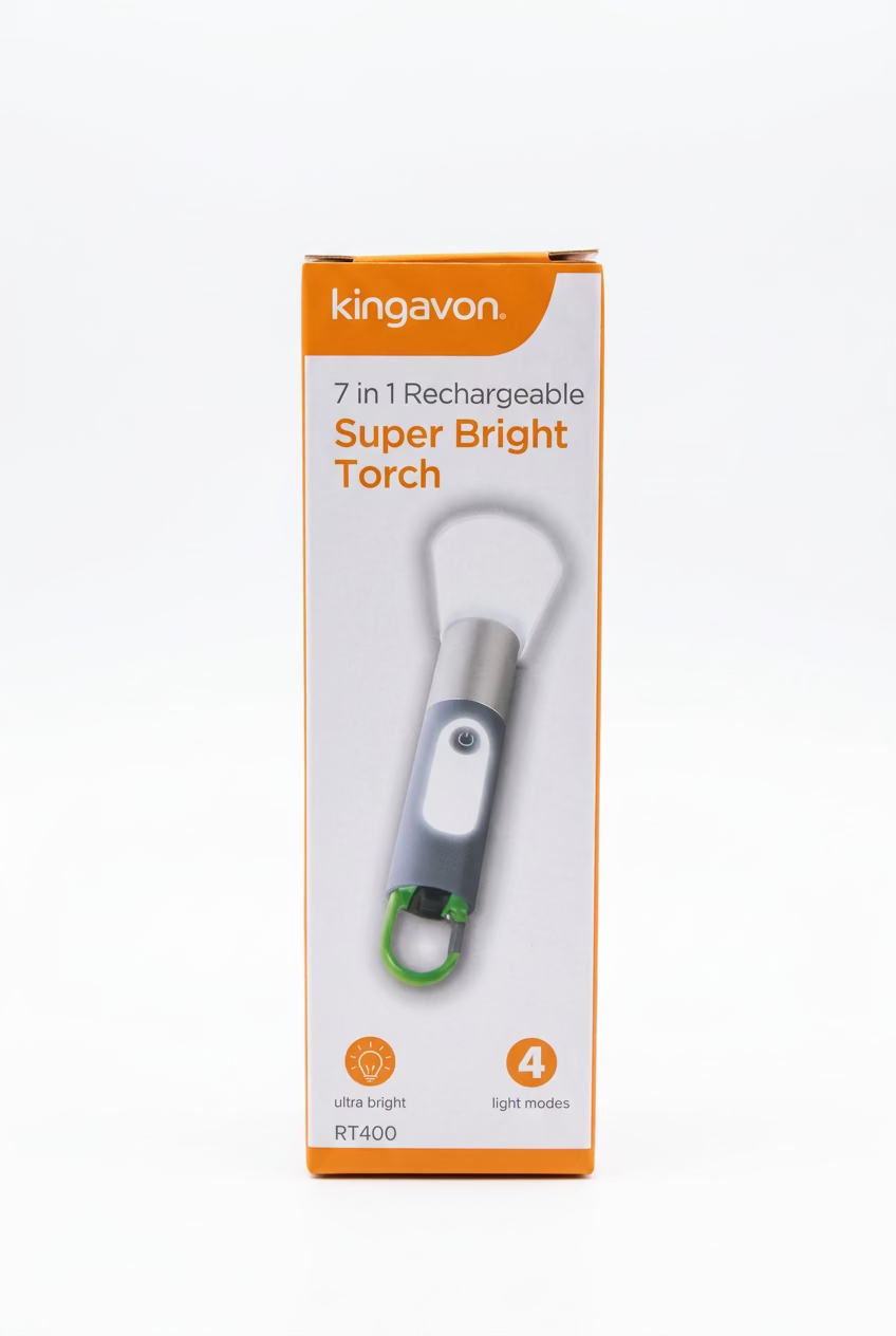 KINGAVON 7 in 1 RECHARGEABLE SUPER BRIGHT TORCH