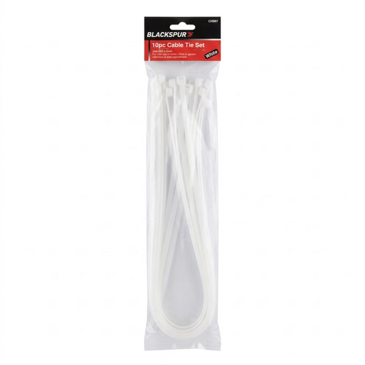 BLACKSPUR 10pc CANLE TIE SET 900x90mm WHITE
