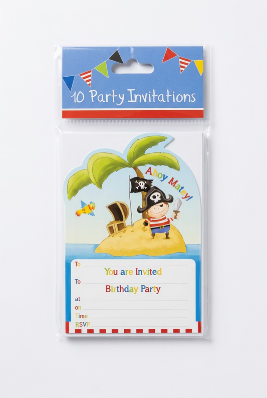 10 BIRTHDAY PARTY INVITATIONS CARD