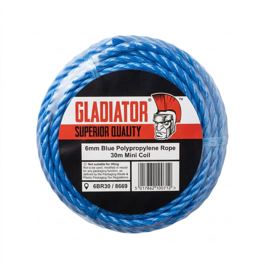 GLADIATOR 6mm BLUE POLYPROPYLENE ROPE 30m MINI COIL