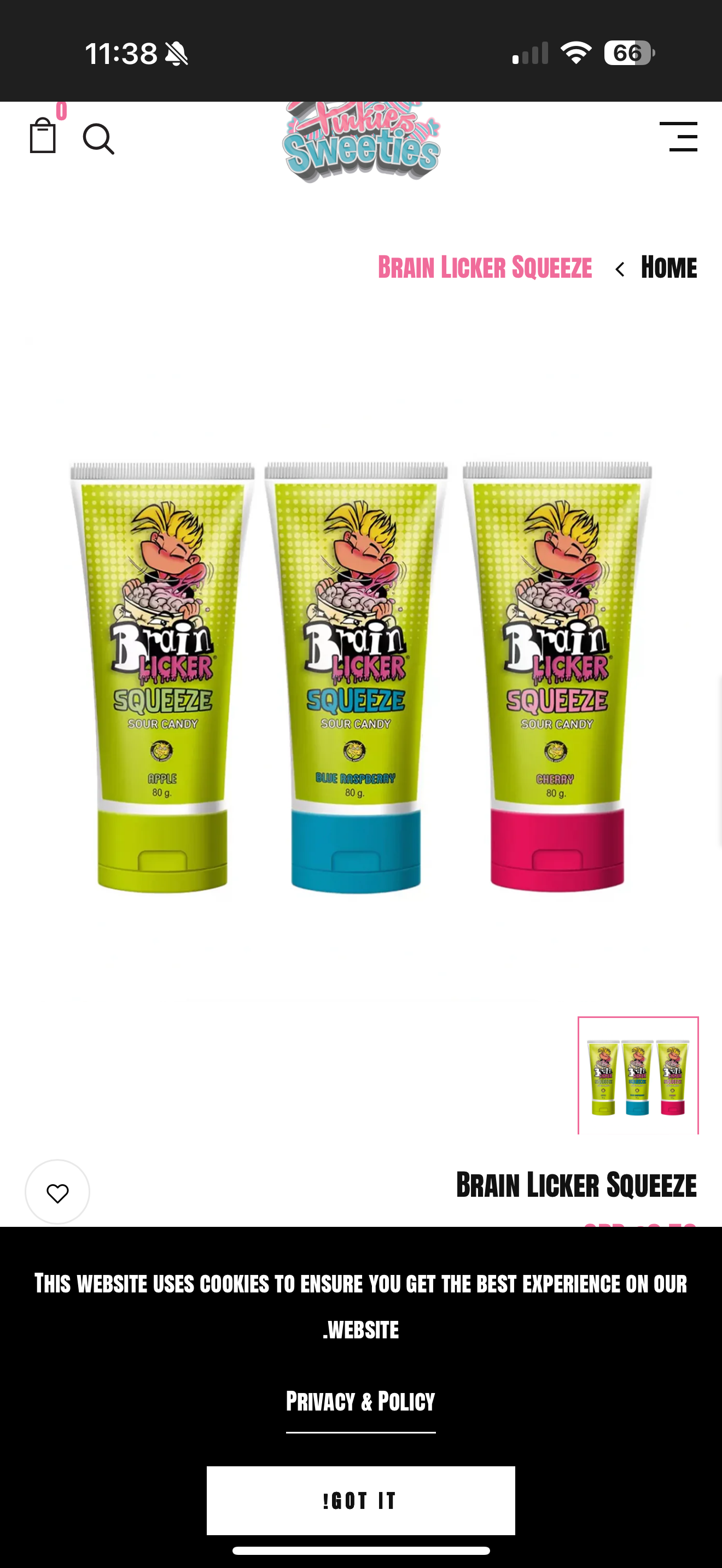 BRAIN LICKER SQUEEZE SOUR CANDY 80g