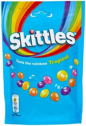 Skittles Bonbons Chewy Véganes Fruits Tropicaux Sachet 136g