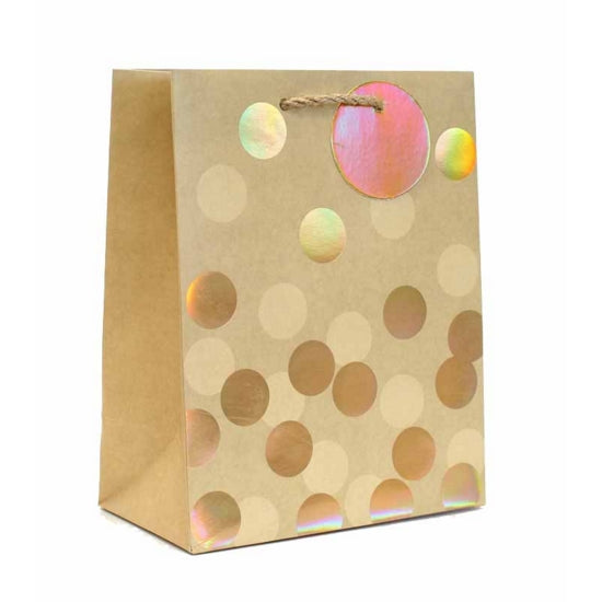 MEDIUM GIFT BAG GOLD SPOTS