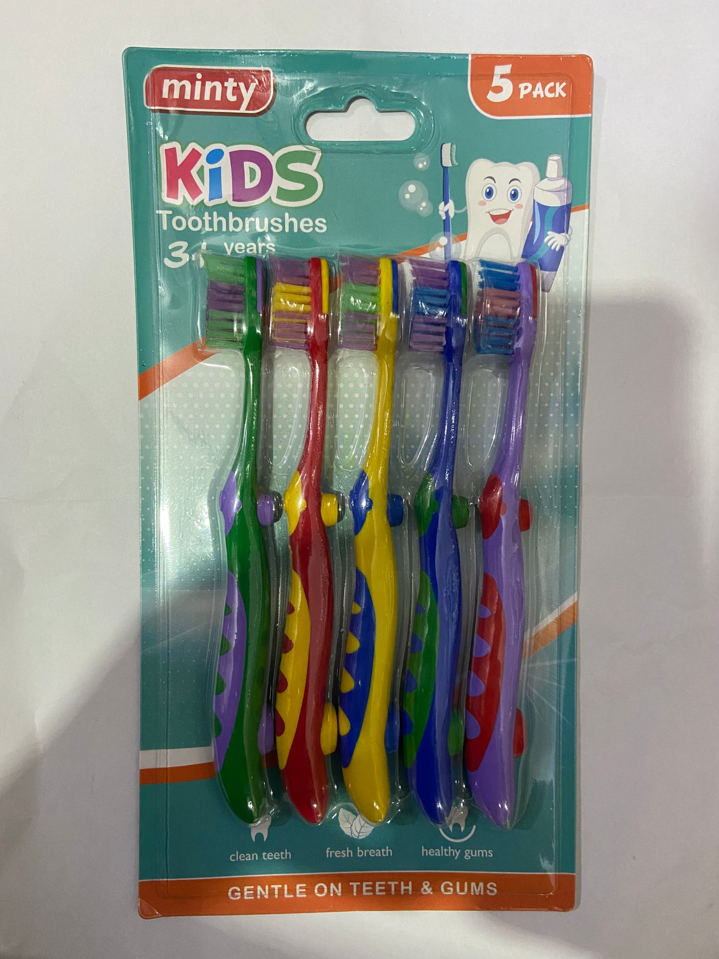BROSSES À DENTS MENTHOLÉES POUR ENFANTS 3+ans lot de 5