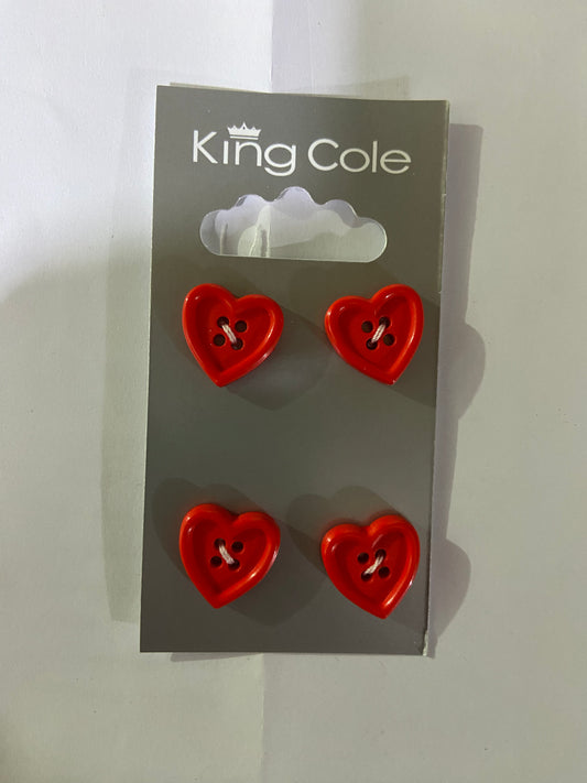 BOUTONS ROUGES EN FORME DE CŒUR